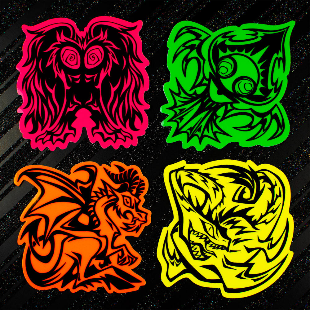Neon Cryptids Mothman sticker art by Versiris