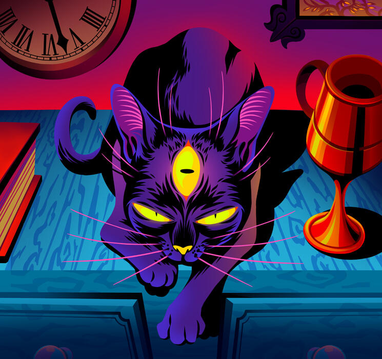 Black cat art by Versiris