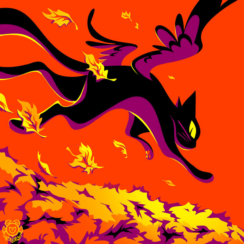 Halloween cat art by Versiris