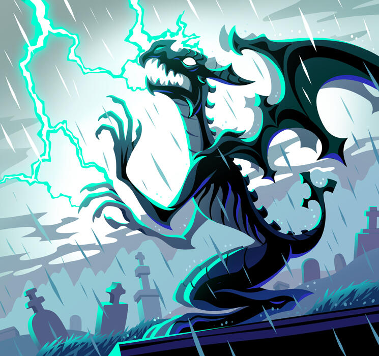 Gargoyle graveyard art by Versiris