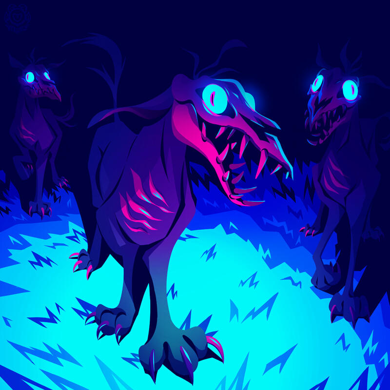 Hell hounds art by Versiris